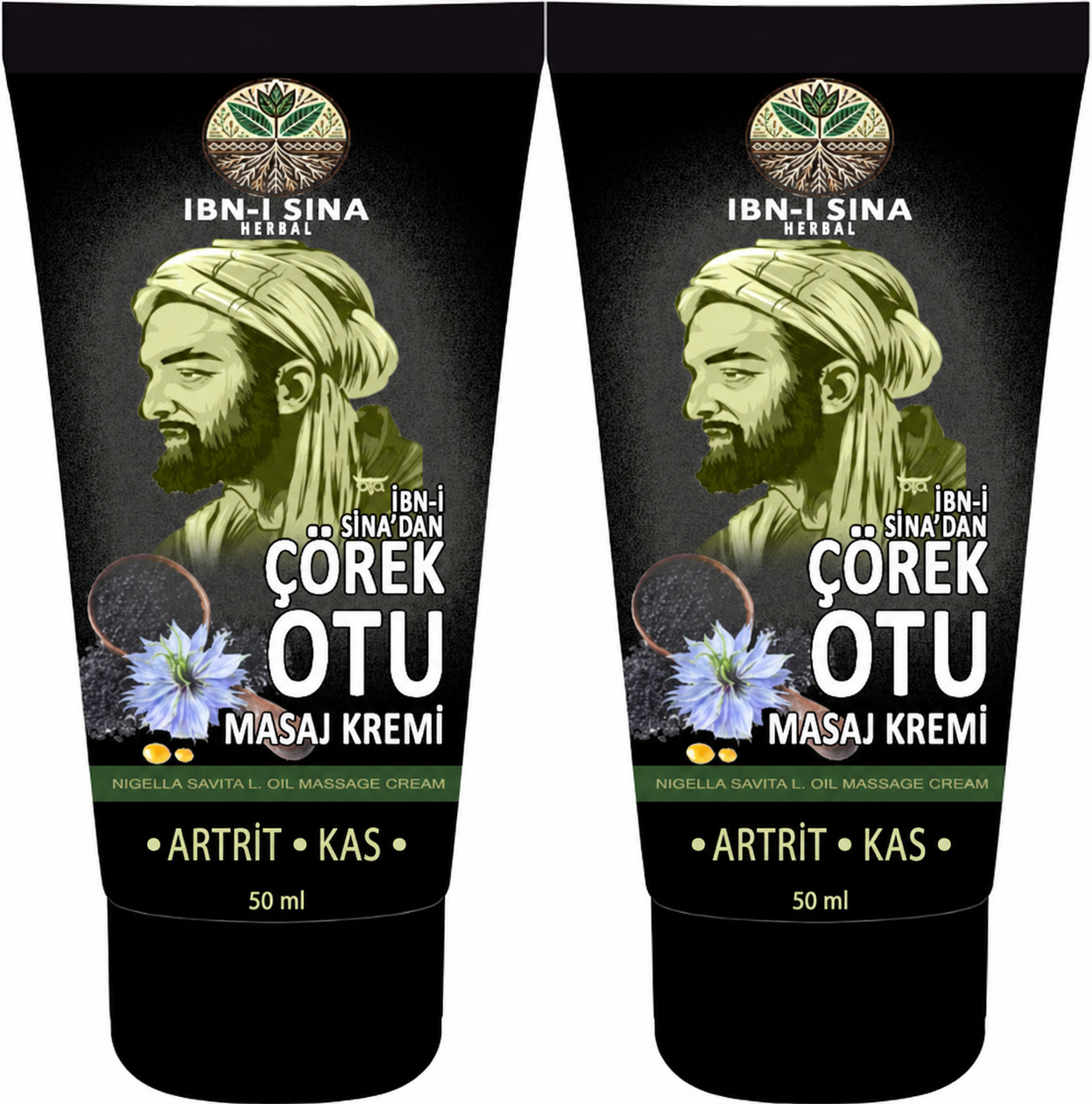 Ibn-I Sina Çörek Otu Kremi 2 Adet 50 ml / Teskin Masaj Kremi