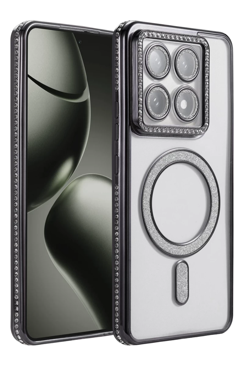 Xiaomi Mi 14T Pro Uyumlu Joke Simli Magneticsafe Kılıf - Siyah