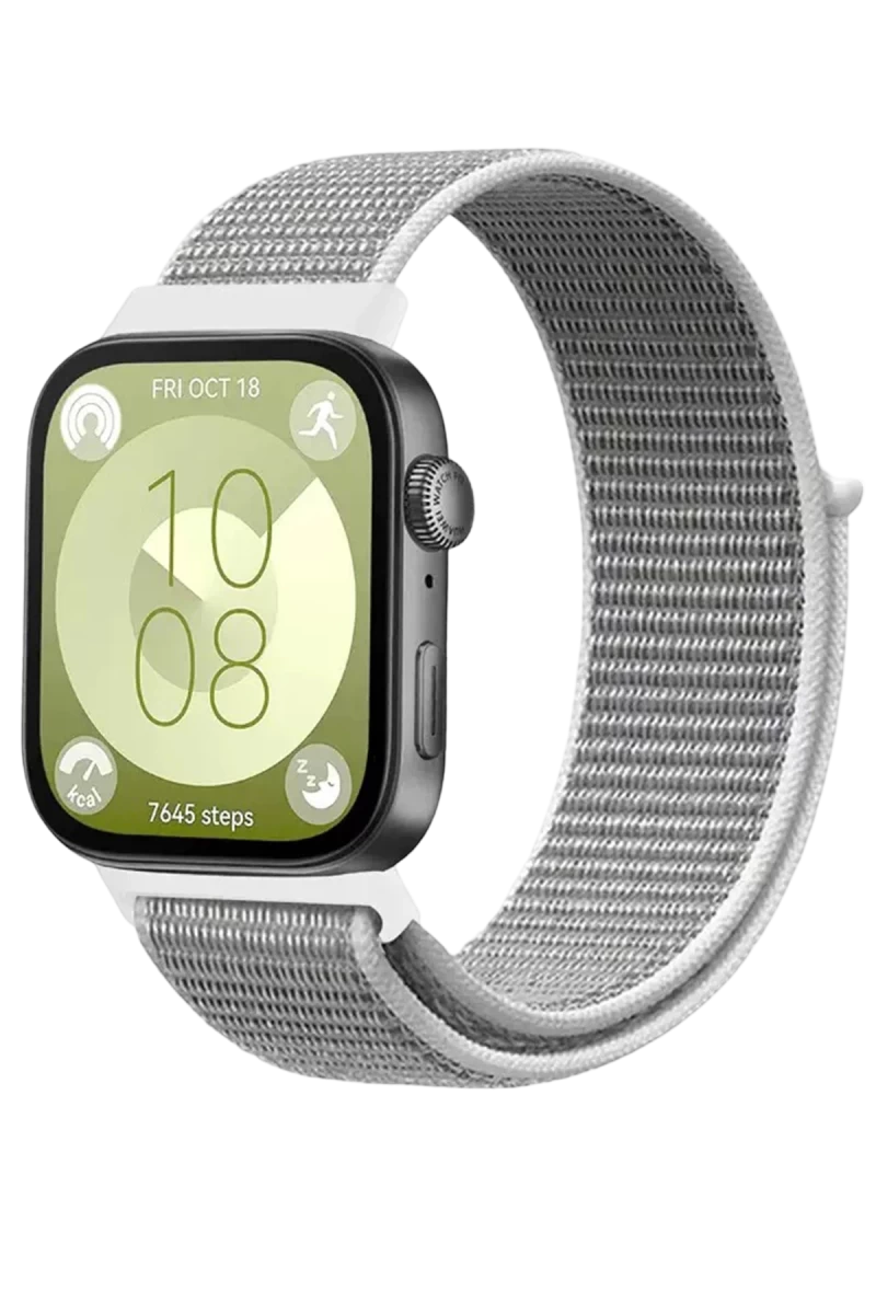 Huawei Fit 4 Hasırlı Cırtcırtlı Kordon - Beyaz