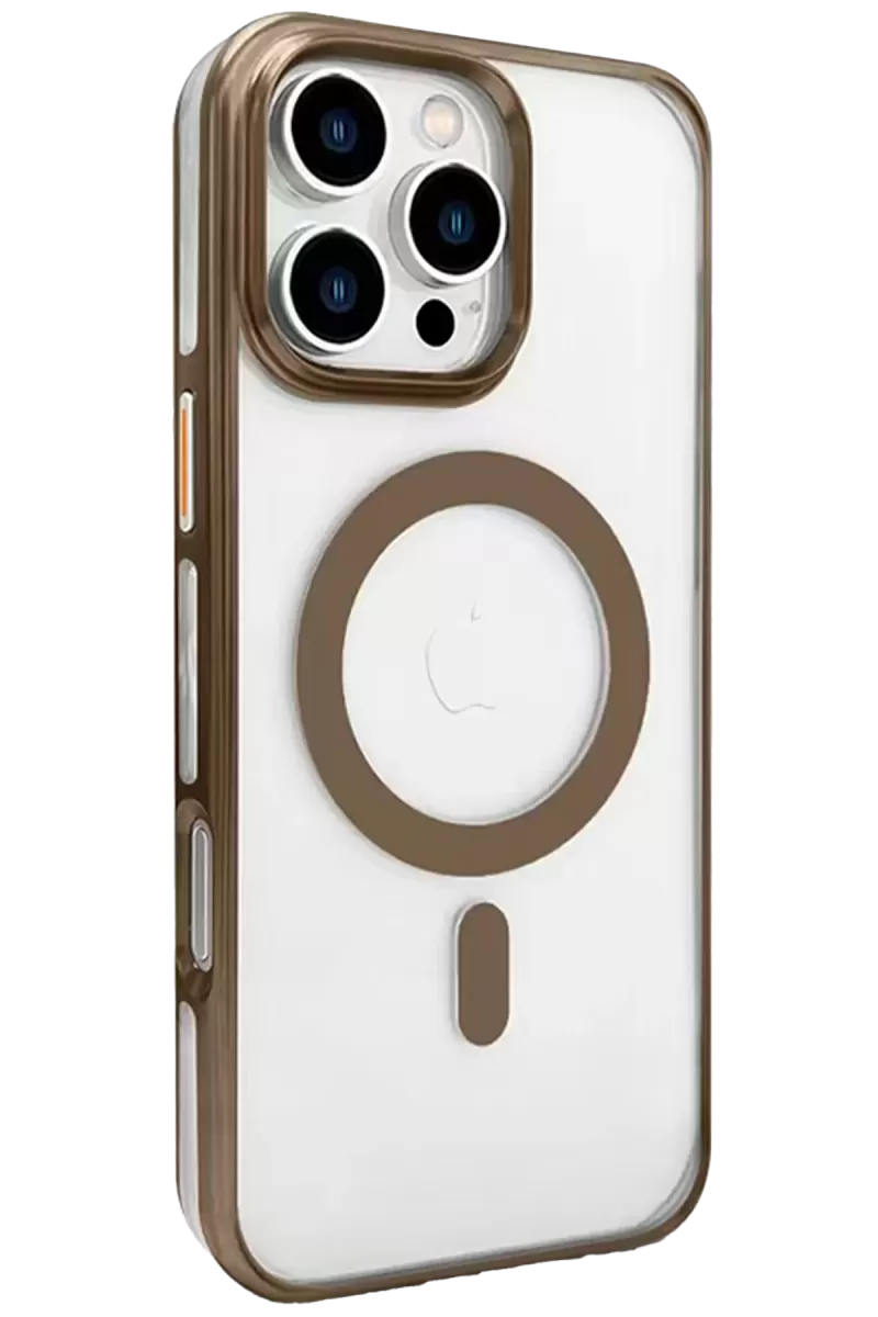 Joko Apple iPhone 16 Pro Uyumlu Gleam PC Sert Magsafe Kılıf - Kahverengi