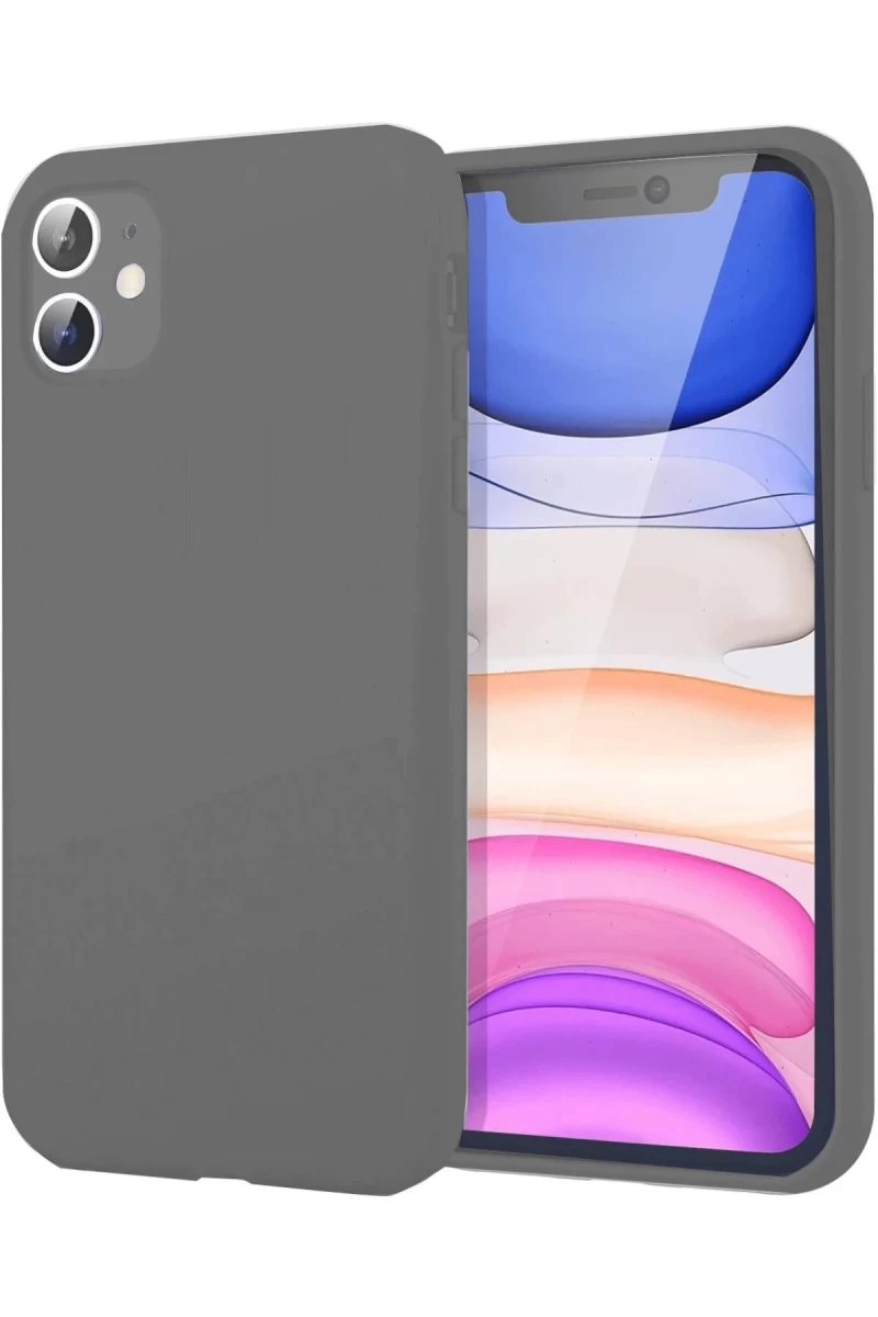 Apple iPhone 11 Uyumlu Kılıf First Silikon - Gri