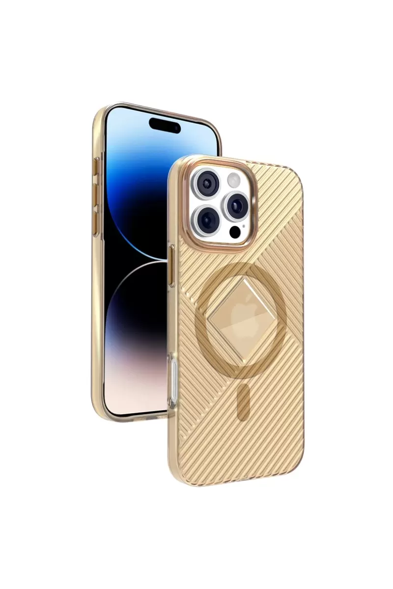 Joko Apple iPhone 16 Pro Uyumlu Stella PC Sert Magsafe Kılıf - Gold