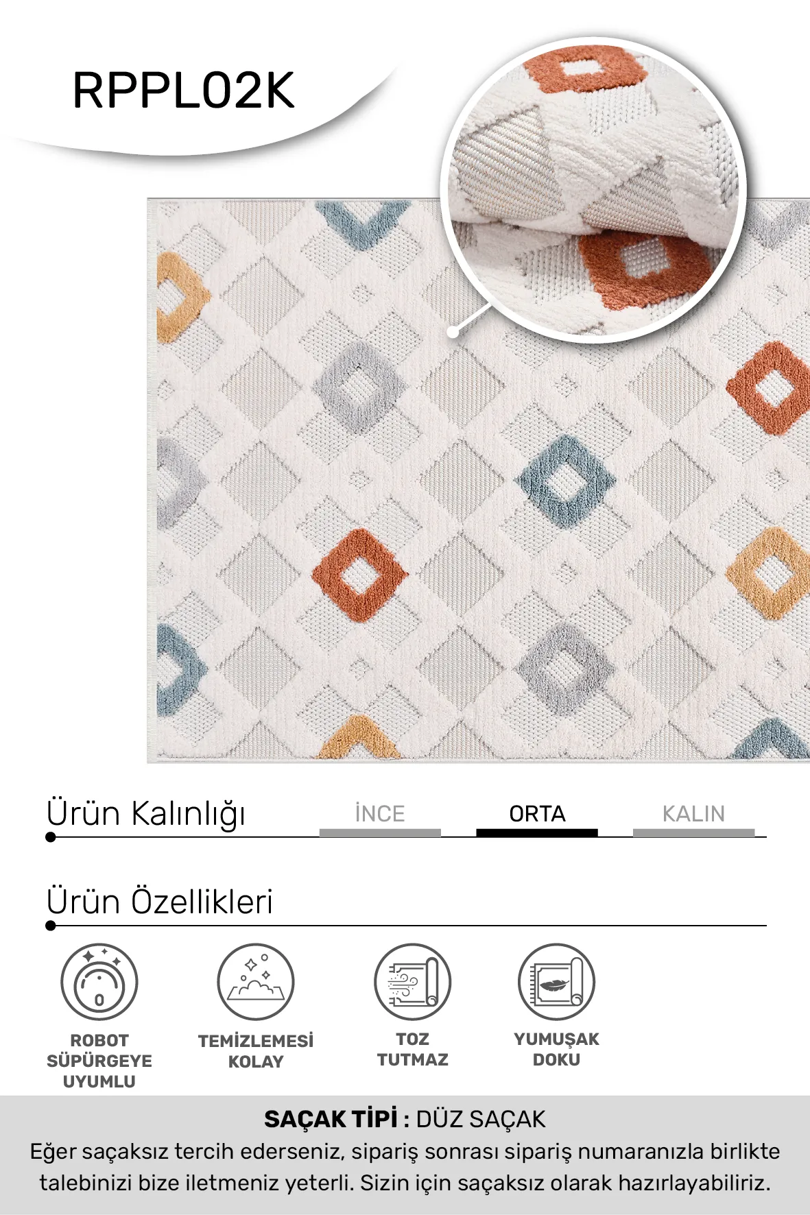 YoudayHomeCollection MASAL Model Oturma Odası Halısı · EBAT: 80X100