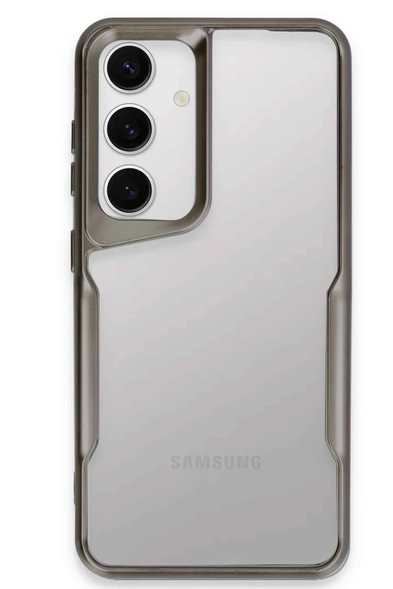 Samsung Galaxy S24 Uyumlu Kılıf Boyi Silikon Kapak - Titan Gri