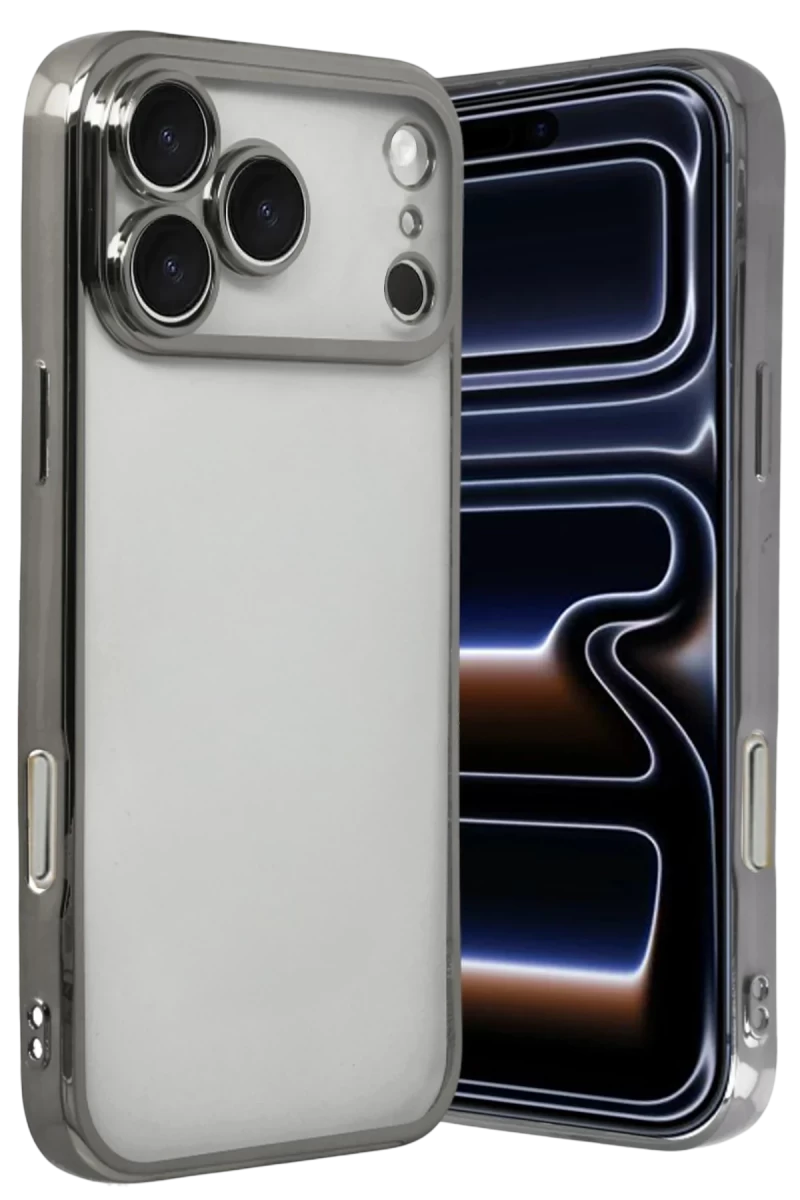 Apple iPhone 17 Pro Max Uyumlu Lensli Silikon - Titan Gri