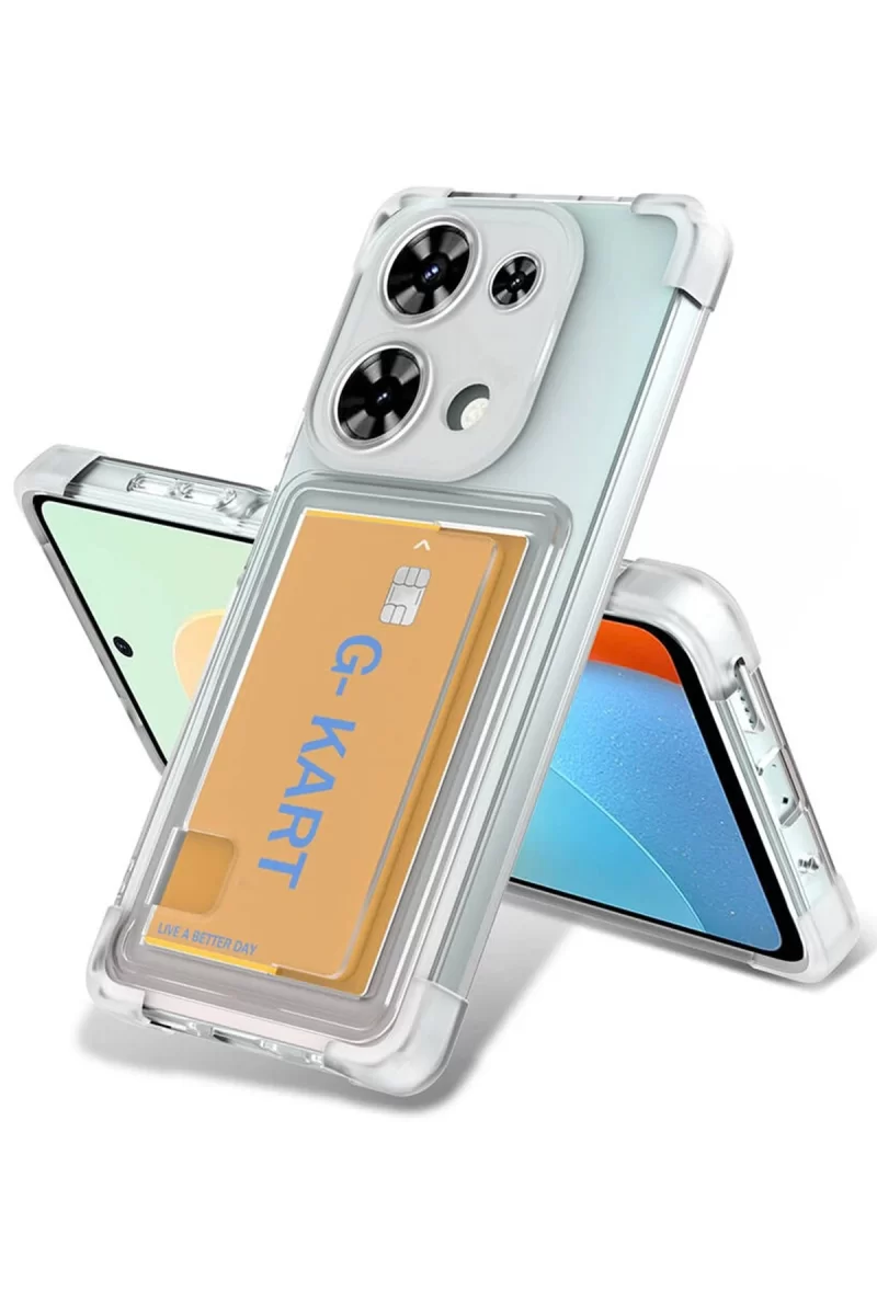 Xiaomi Redmi Note 13 Pro 4G Uyumlu Kılıf Kart Şeffaf Silikon - Şeffaf