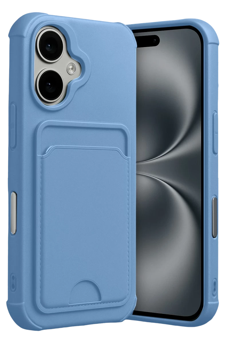 Apple iPhone 17 Uyumlu Kelvin Kartvizitli Silikon - Mavi