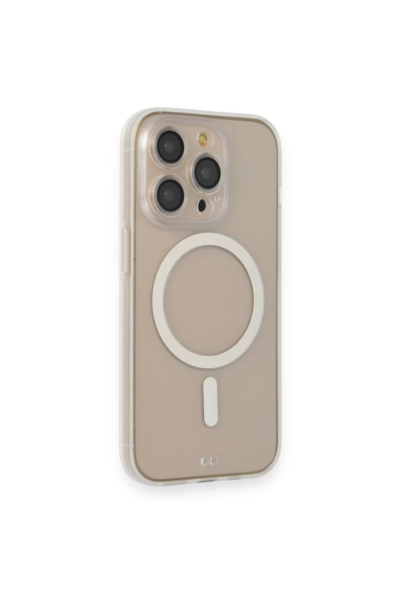 Apple iPhone 14 Pro Uyumlu Kılıf Grand Magneticsafe Kapak - Şeffaf