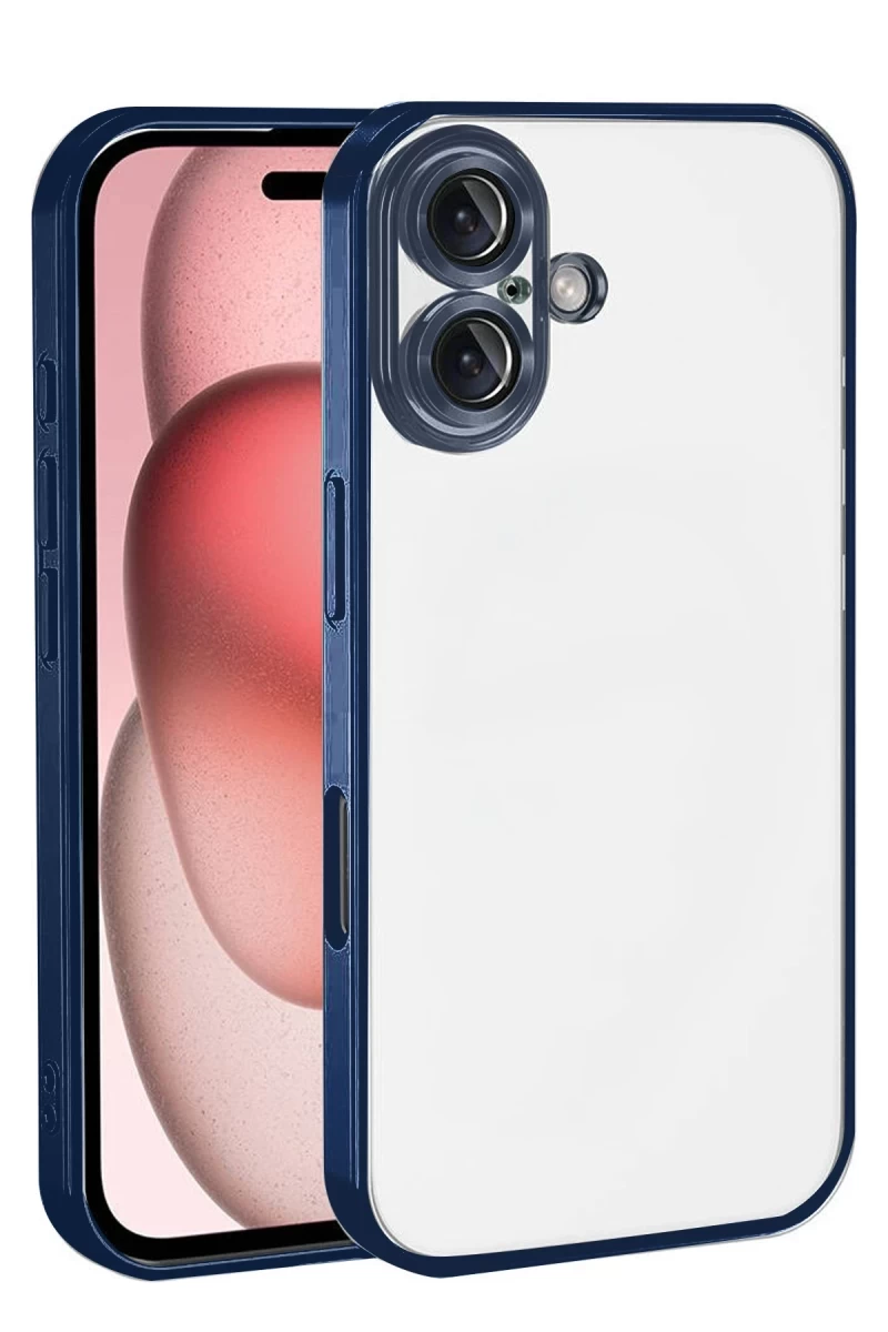 Apple iPhone 17 Uyumlu Lensli Silikon - Lacivert