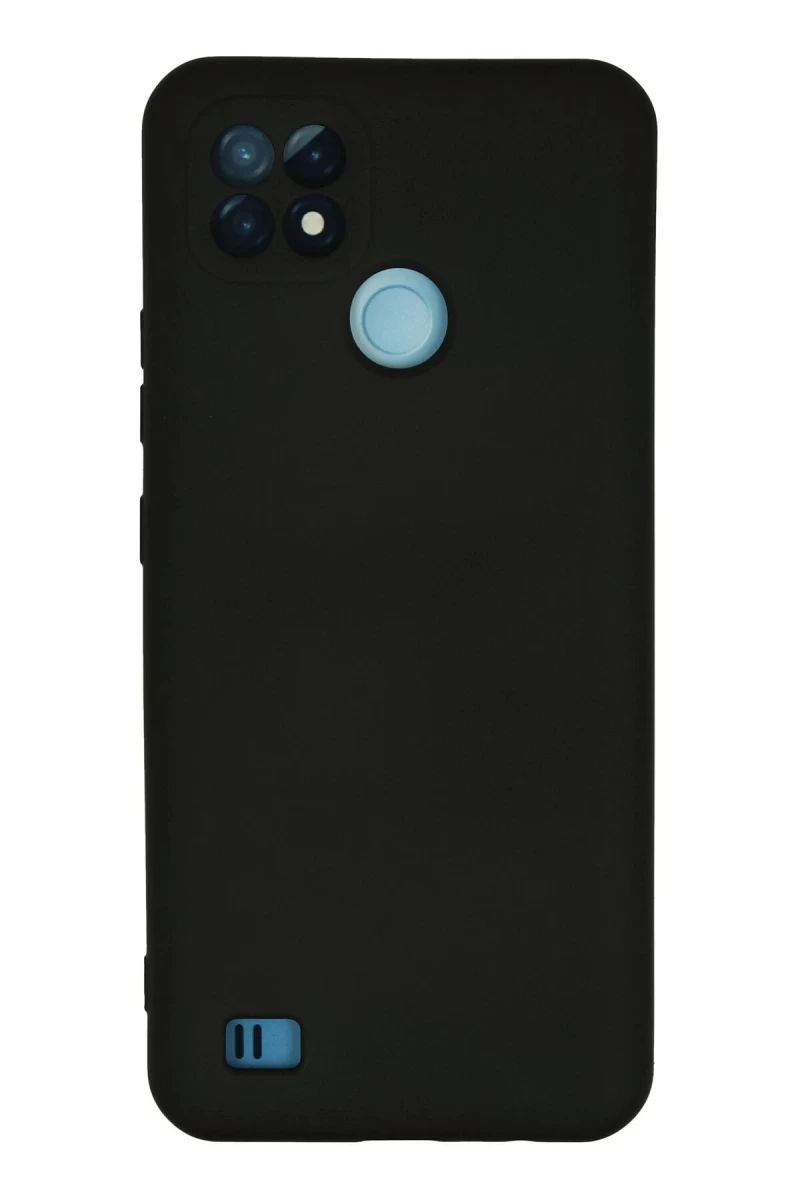 Realme C21 Uyumlu Kılıf Nano içi Kadife Silikon - Siyah