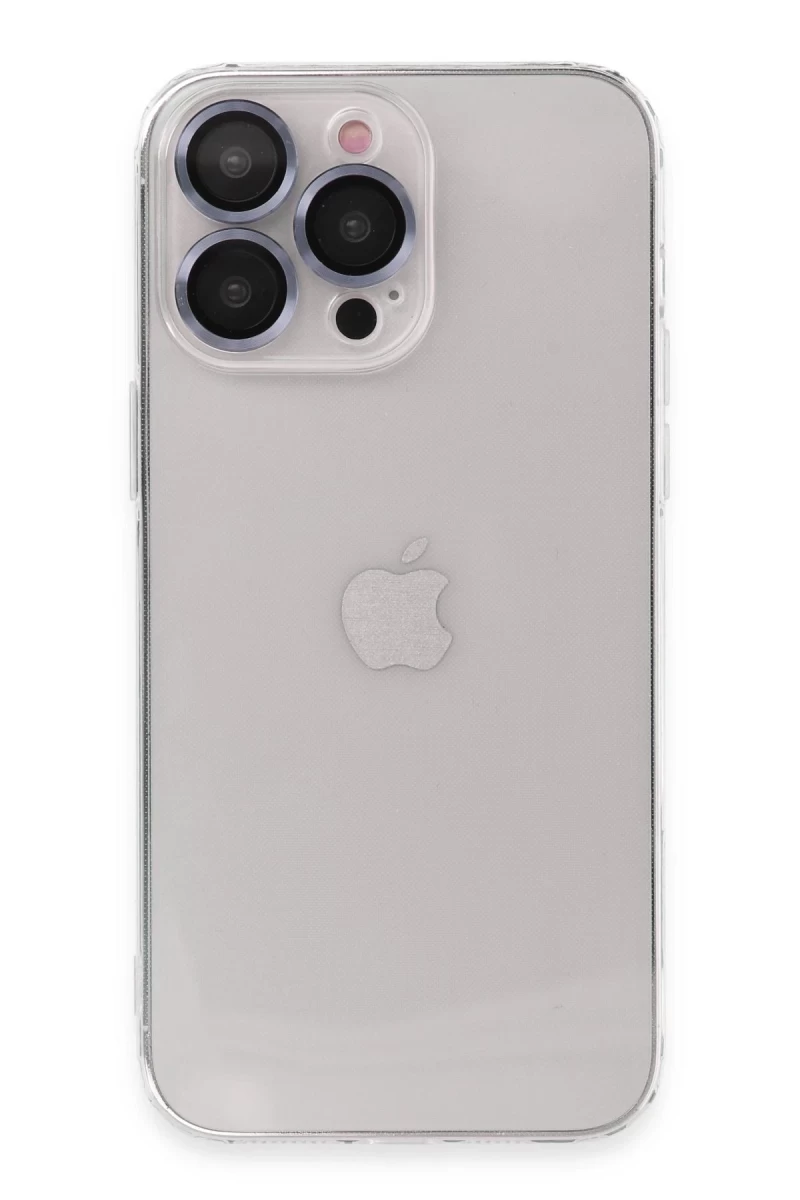 Apple iPhone 13 Pro Max Uyumlu Kılıf Luko Lens Silikon - Sierra Blue