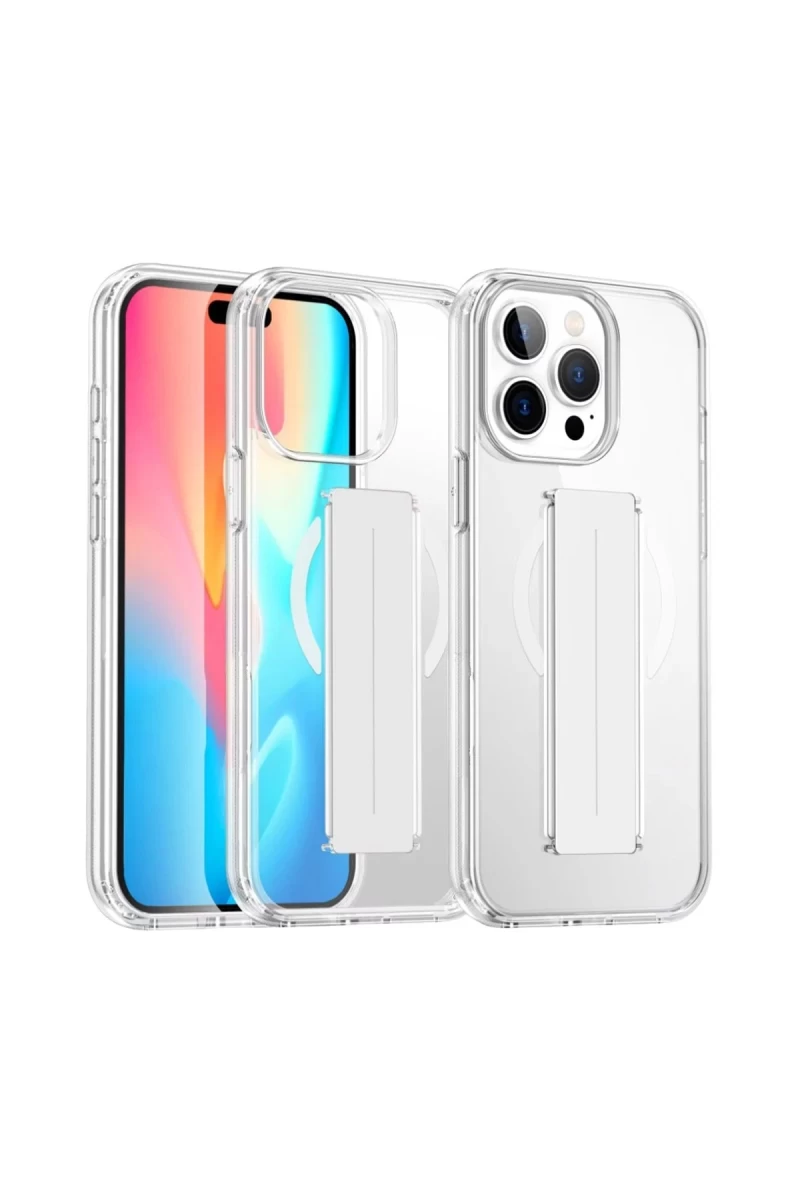 Joko Apple iPhone 15 Pro Max Uyumlu Kılıf Alfa Magsafe Standlı Kapak - Şeffaf