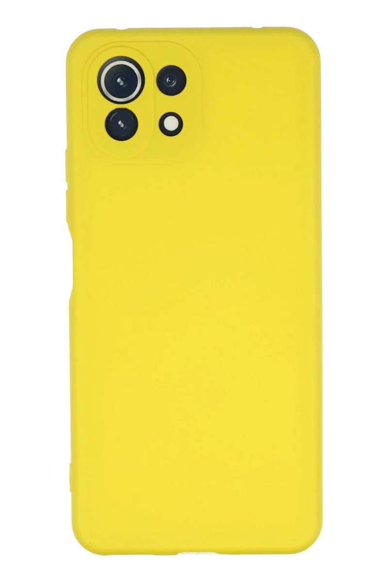 Xiaomi Mİ 11 Lite Uyumlu Kılıf Nano içi Kadife Silikon - Sarı