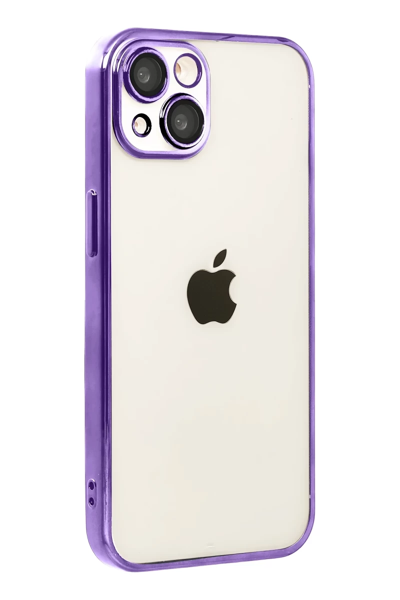 Apple iPhone 15 Uyumlu Lensli Silikon - Mor