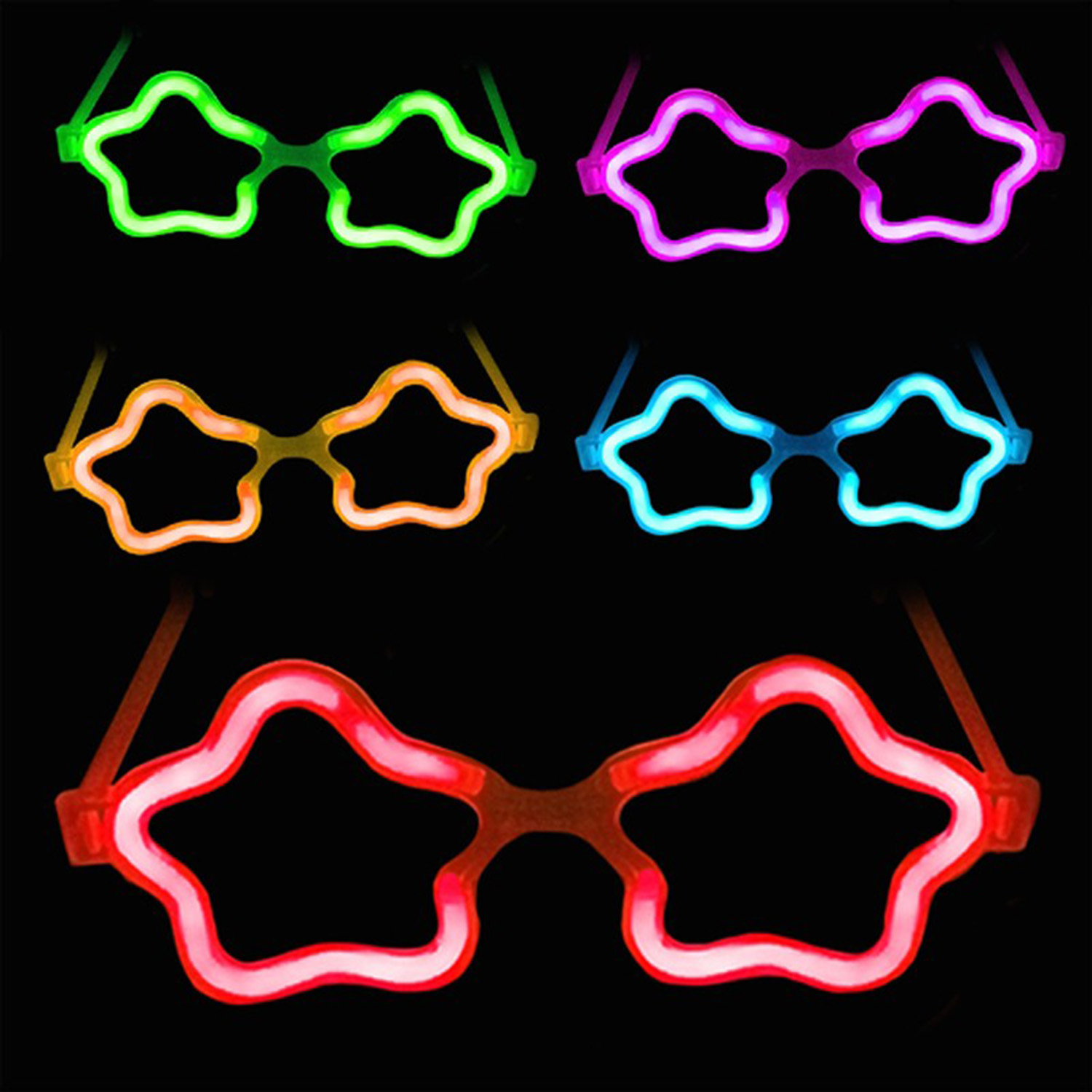 12 Adet Yıldız Glow Gözlük ? Glow Partisi ve Etkinlik İçin