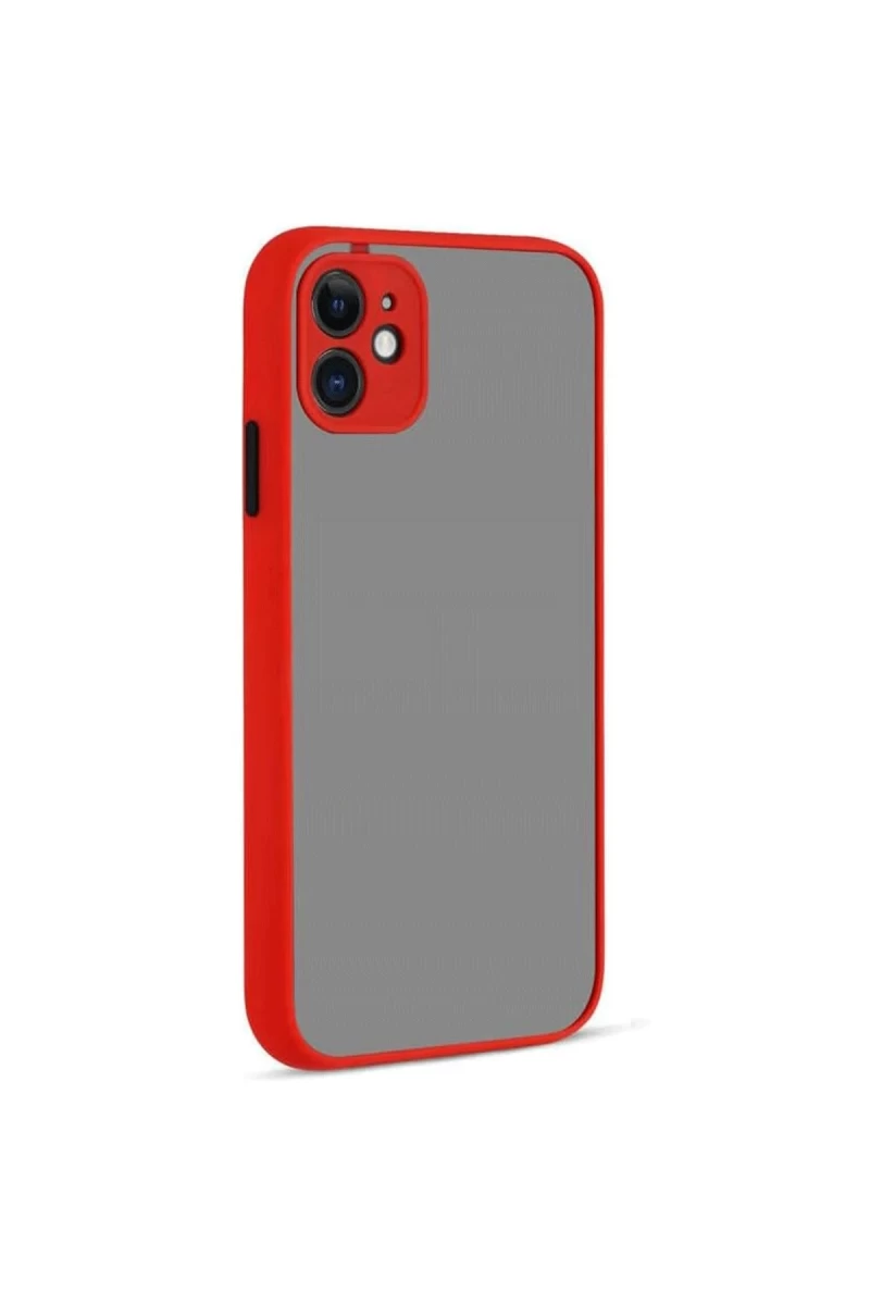 Apple iPhone 12 Uyumlu Kılıf Montreal Silikon Kapak - Kırmızı