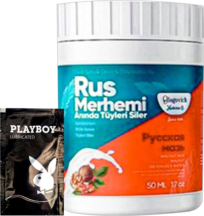 Playboy Turquoise Ceviz & Ceviz Sütü Rus Merhemi 50 ml Tüy Dökücü Krem + Yanında Jel