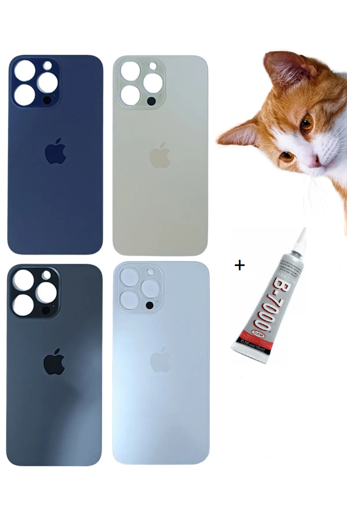 iPhone 14 PRO Uyumlu Arka Batarya Pil Kapağı ALTIN (B7000