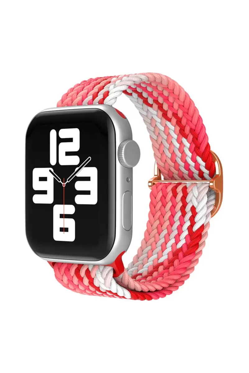 Apple Watch 42mm Uyumlu Star Kordon - Pembe-Kırmızı