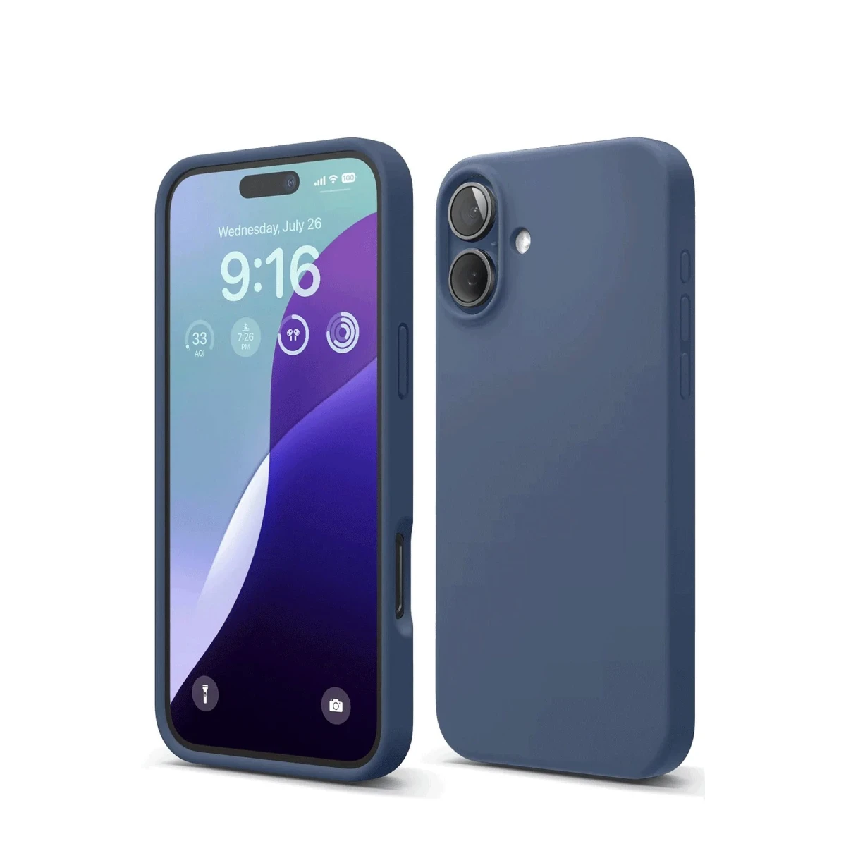 Apple iPhone 16 Uyumlu Kılıf Nano içi Kadife Silikon - Lacivert