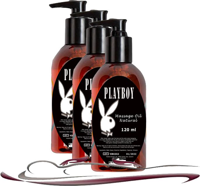 Playboy Natural Massage Oil Kokusuz Vücut Masaj Yağı 3 Adet 120 ml