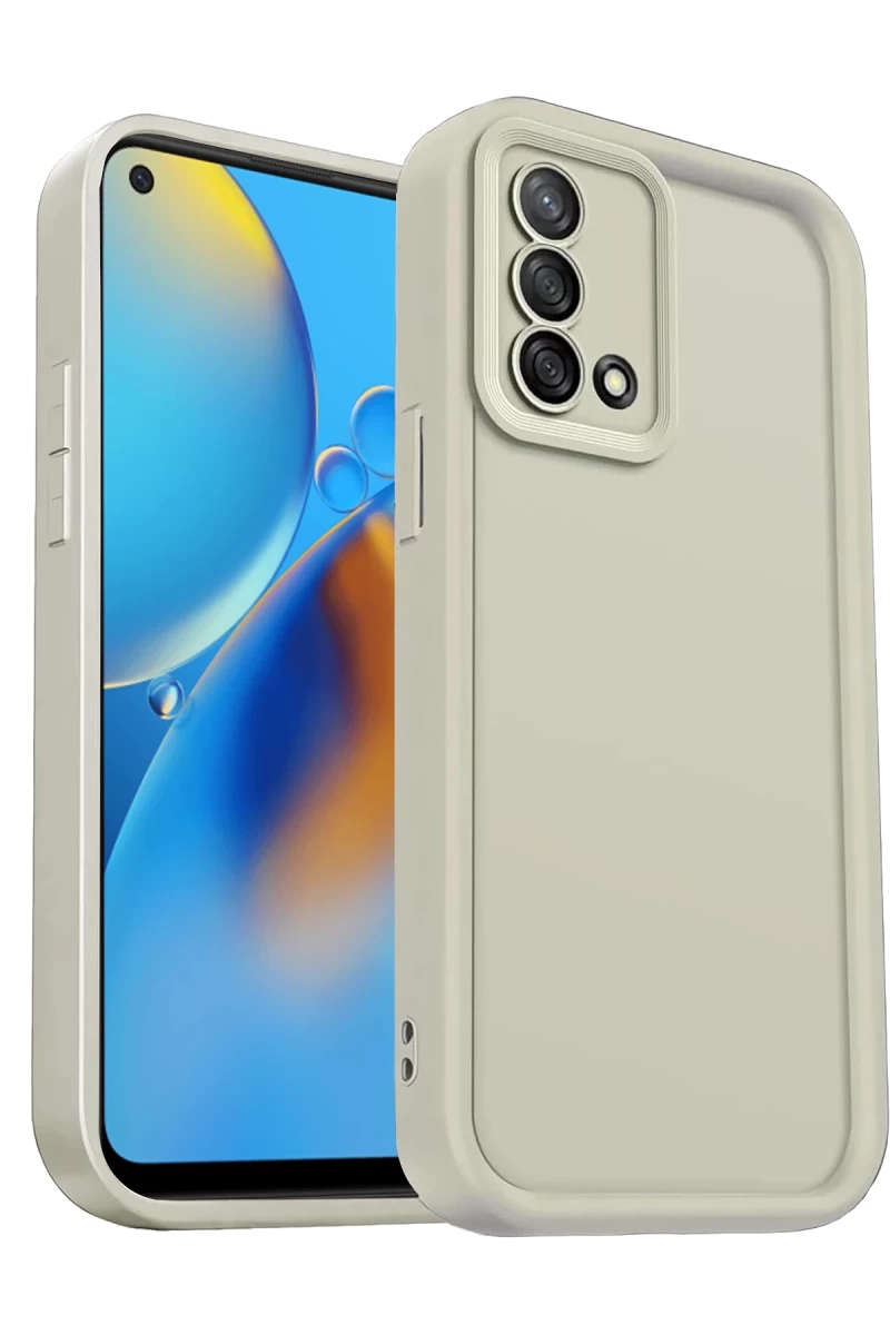 Oppo A74 4G Uyumlu Kılıf Viera Silikon - Krem