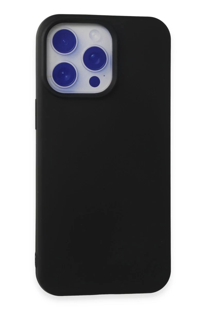 Apple iPhone 15 Pro Max Uyumlu Kılıf Nano içi Kadife Silikon - Siyah