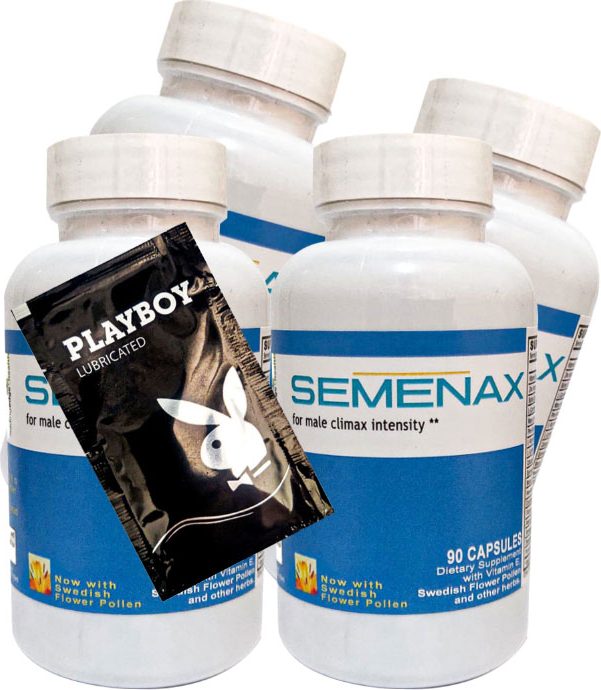 Semenax 4 Tane x 90 Lı Erkeklere Özel Perfor.mans Destekleyıcı Takvıye BRK:028 + He.diye Playboy Kaydıran Jel