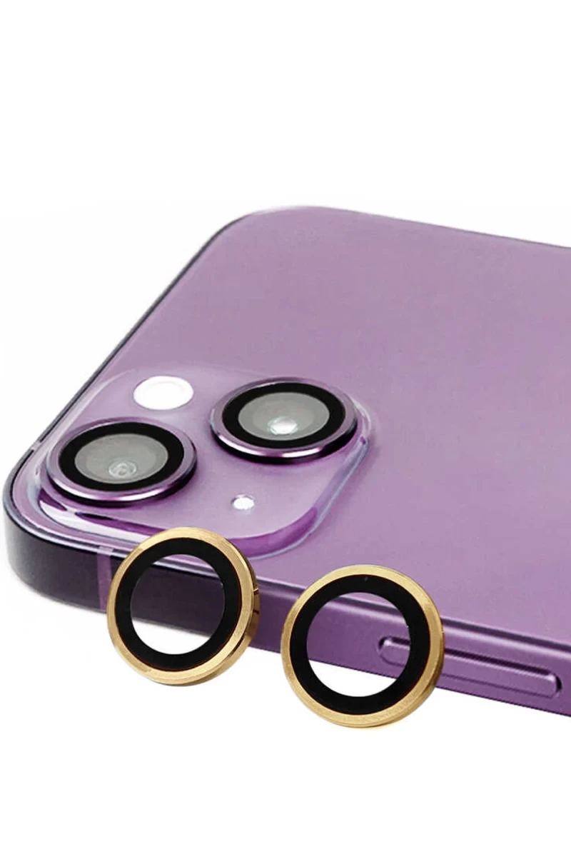 Apple iPhone 15 Uyumlu Raze Metal Kamera Lens - Sarı
