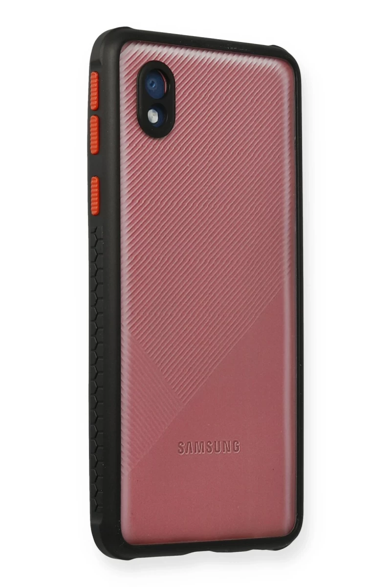 Samsung Galaxy A01 Core Uyumlu Kılıf Miami Şeffaf Silikon - Siyah