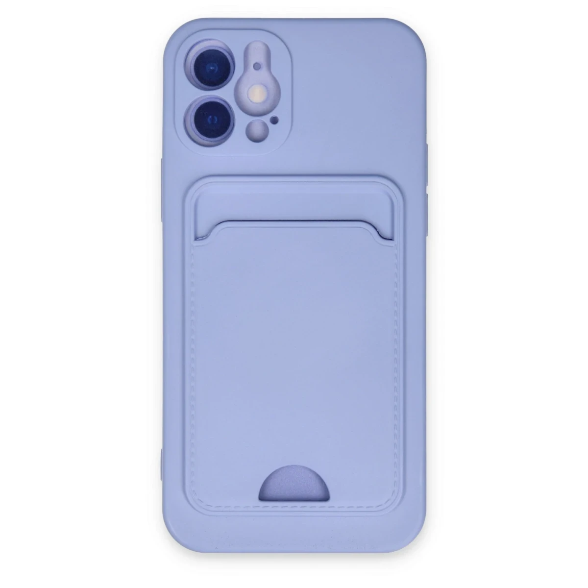 Apple iPhone 12 Uyumlu Kılıf Kelvin Kartvizitli Silikon - Lila