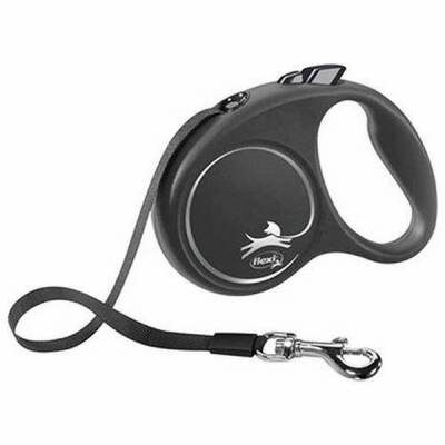 Black Design Otomatik Şerit Köpek Gezdirme Tasması Medium 5 Mt Siyah