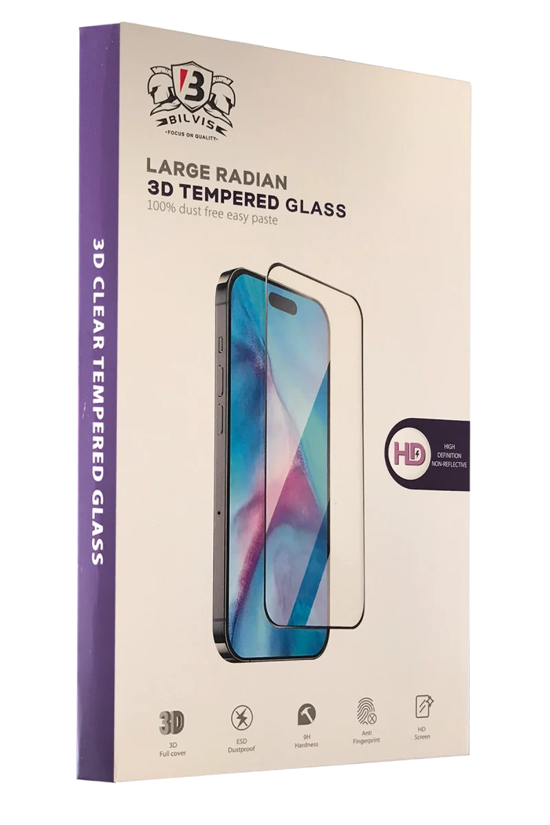 Apple iPhone 16 Pro Uyumlu Bilvis 3D Radian Cam Ekran Koruyucu