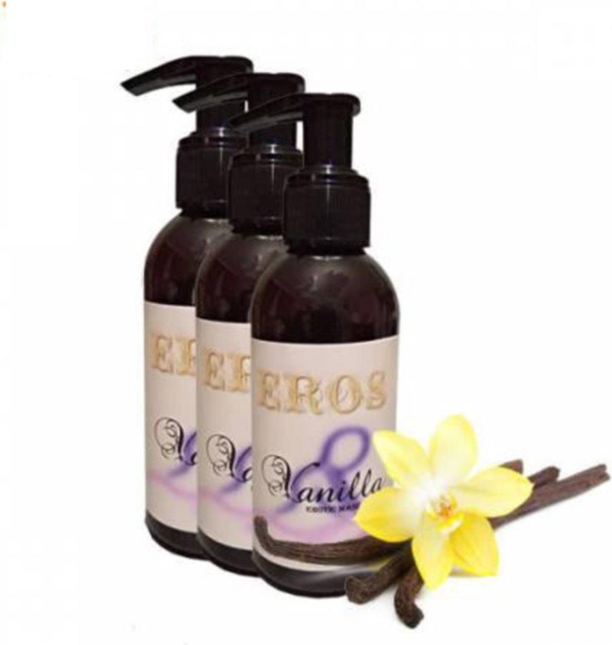 Eros Hologramlı Vanilla Erotic Massage Oil 120 ml Vanilya Kokulu   Masaj Yağı 3 Adet
