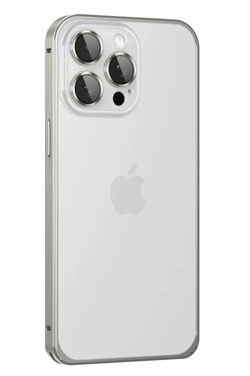 Joko Apple iPhone 15 Pro Uyumlu Metal Bumper Mat Kapak - Gri