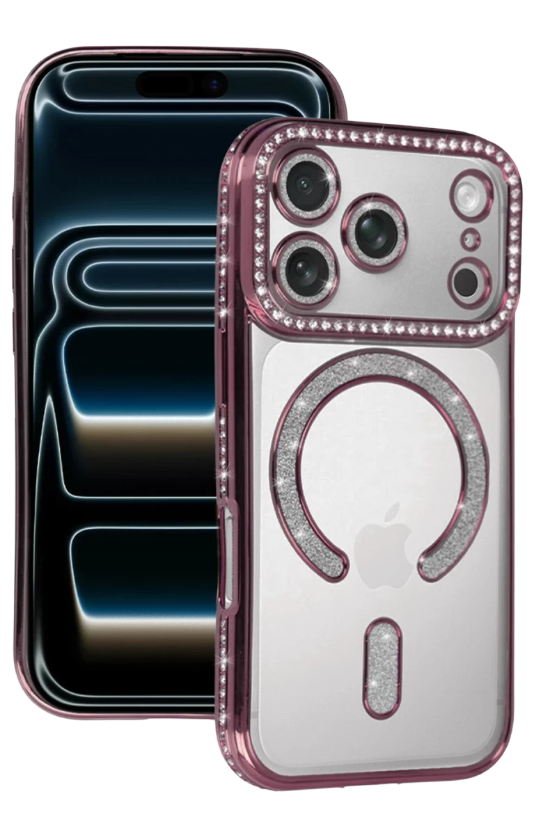 Apple iPhone 17 Pro Uyumlu Joke Simli Magneticsafe Kılıf - Pembe