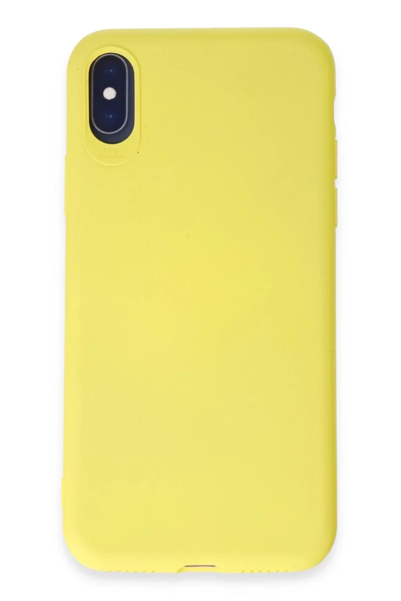 Apple iPhone X Uyumlu Kılıf First Silikon - Sarı