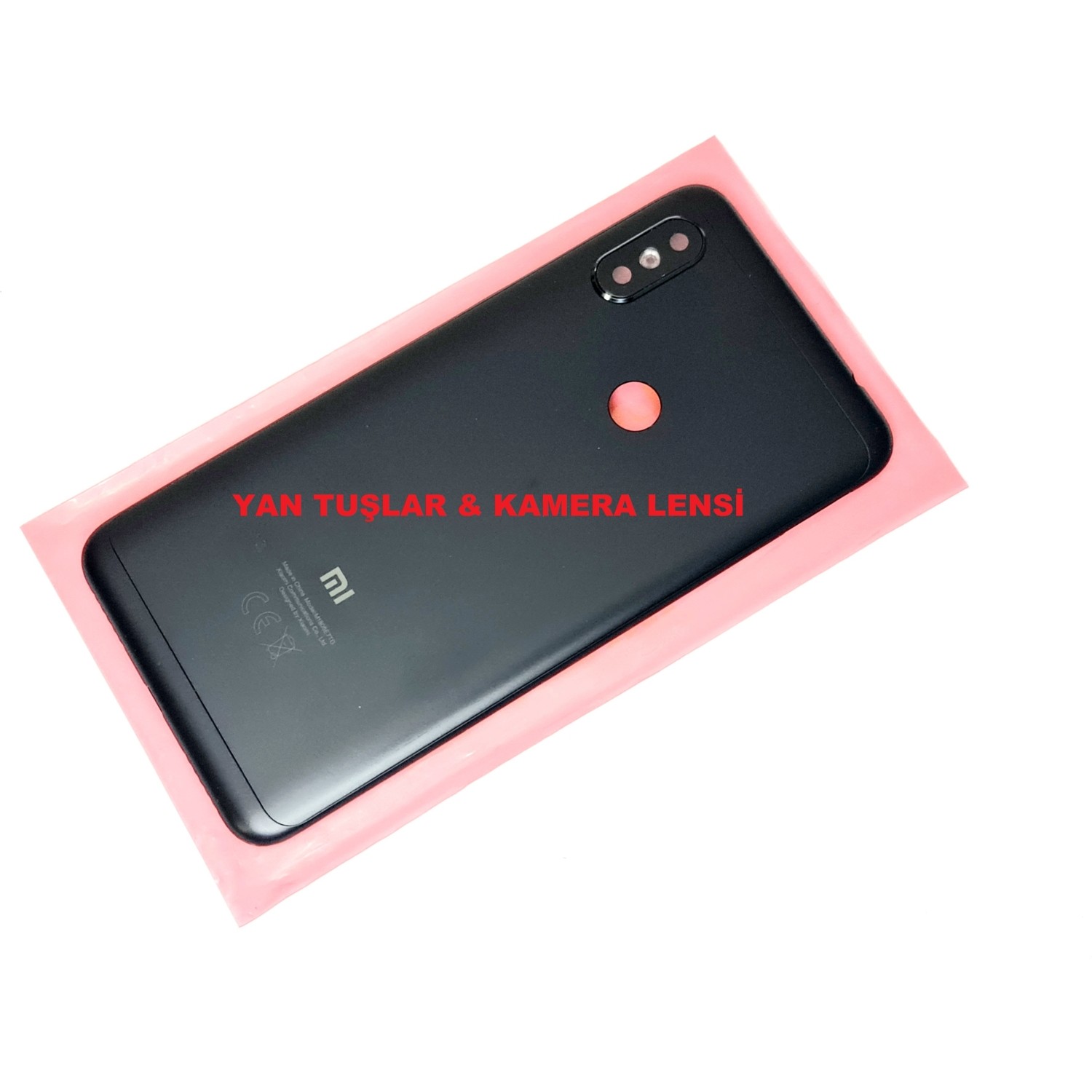 Redmi Note 6 Pro Uyumlu Kasa Arka Pil Batarya Kapağı Siya