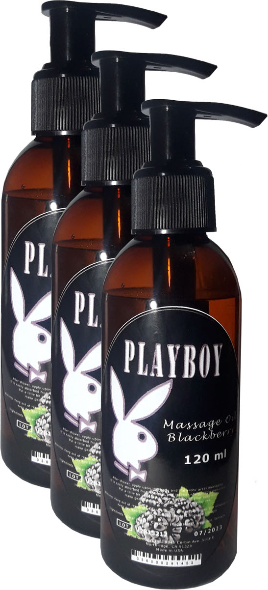 Playboy Blackberry Flavored Massage Oil Böğürtlen Aromalı Vücut Masaj Yağı 120 ml 3 Adet