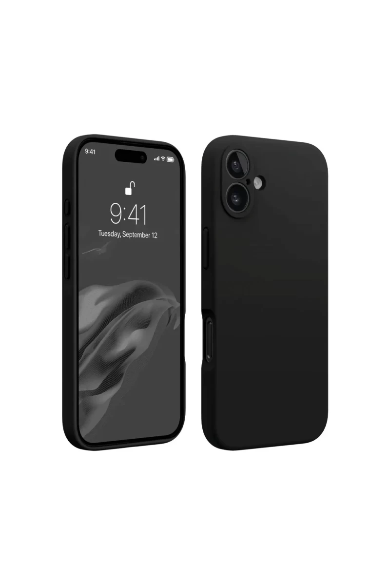 Apple iPhone 16 Plus Uyumlu Kılıf First Silikon - Siyah