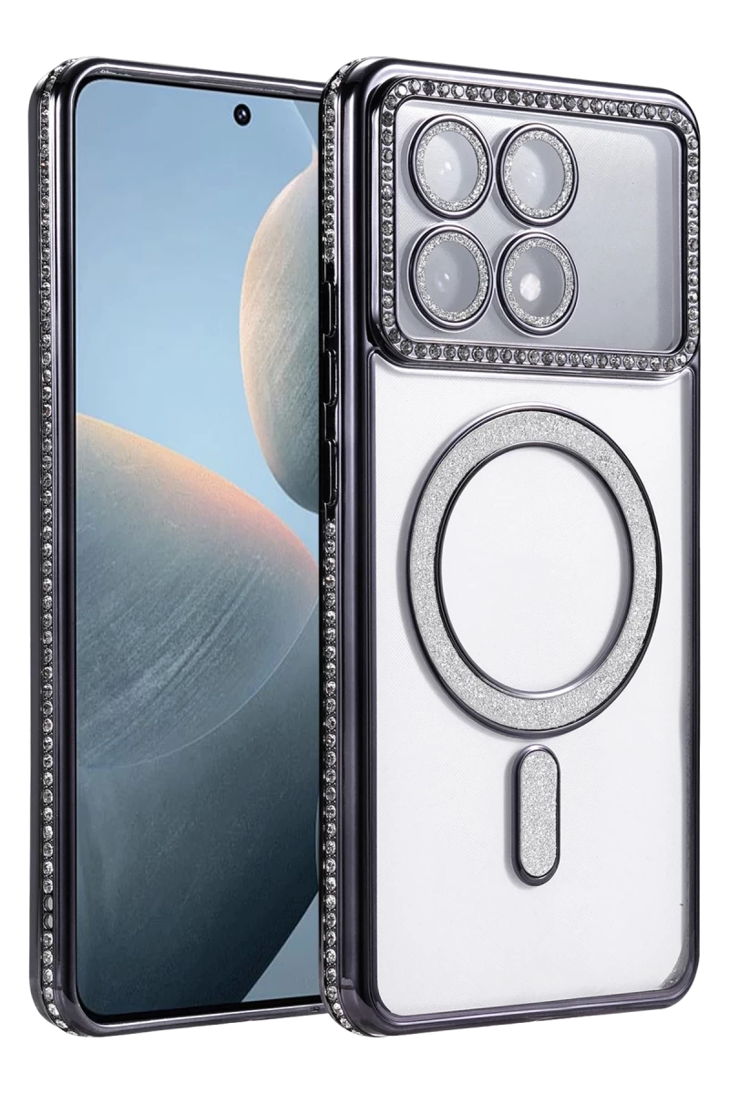 Xiaomi Poco X6 Pro Uyumlu Joke Simli Magneticsafe Kılıf - Siyah