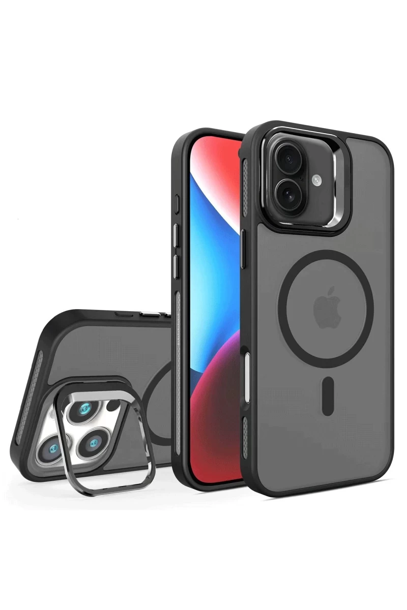 Joko Apple iPhone 16 Plus Uyumlu Flet Lens Magsafe Kapak - Siyah