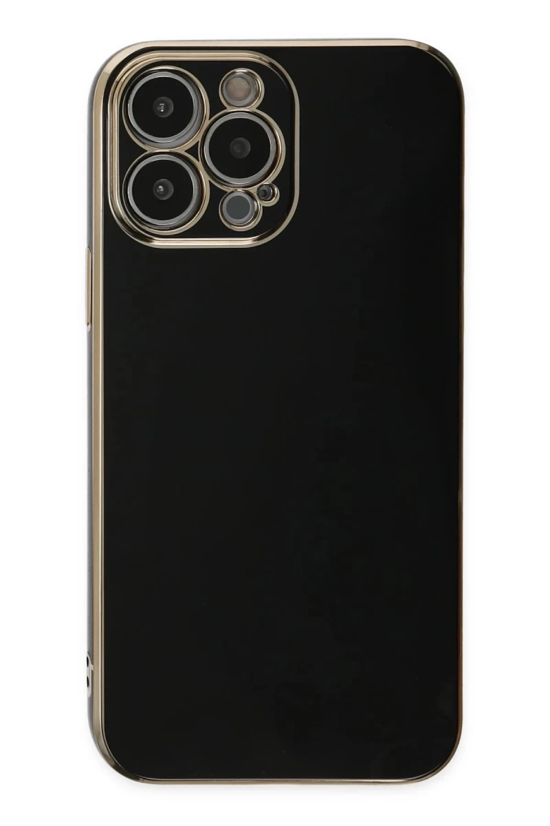 Apple iPhone 15 Pro Max Uyumlu Kılıf Volet Silikon - Siyah