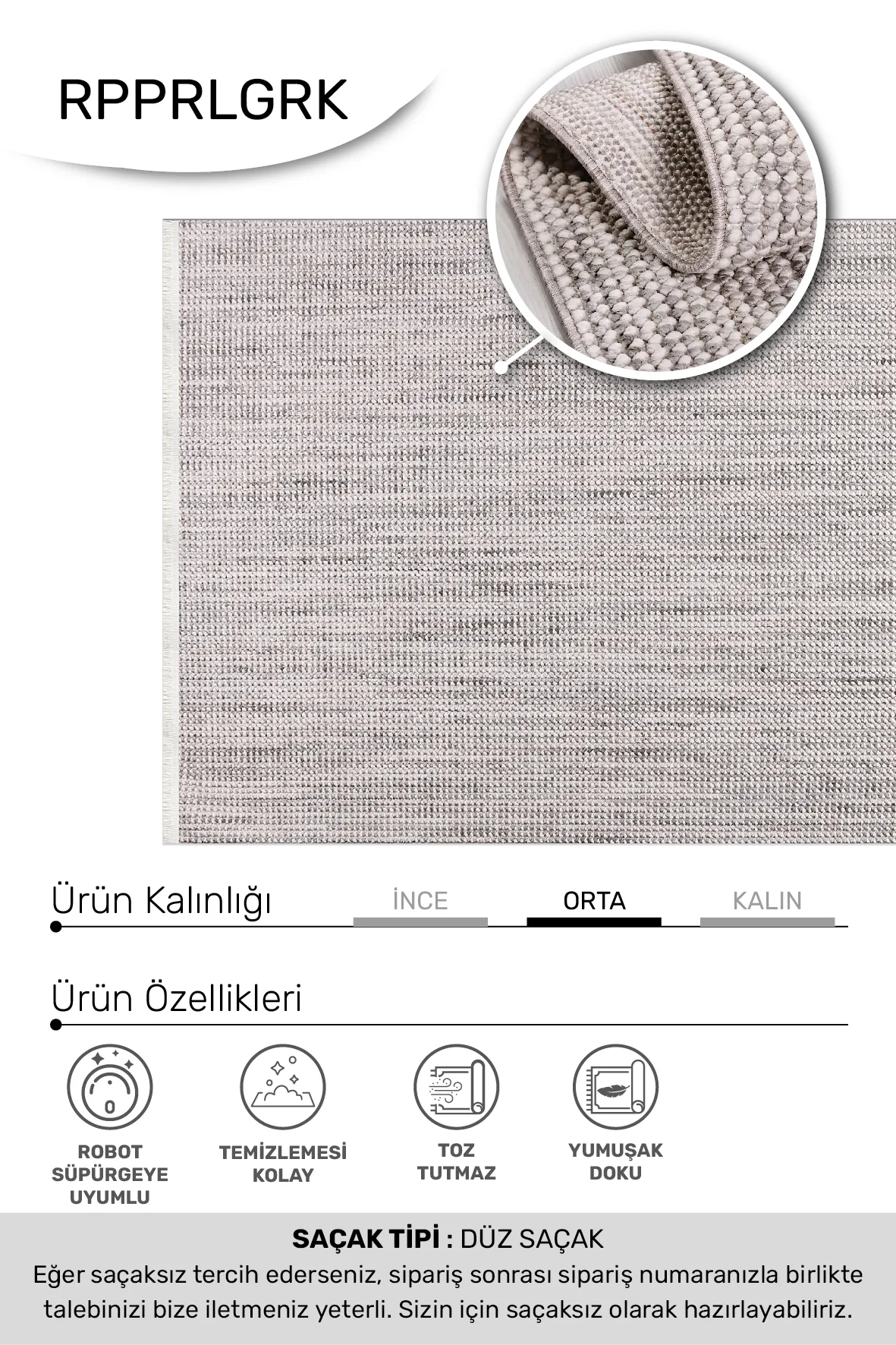 YoudayHomeCollection PARLA Model Oturma Odası Halısı · EBAT: 80X80