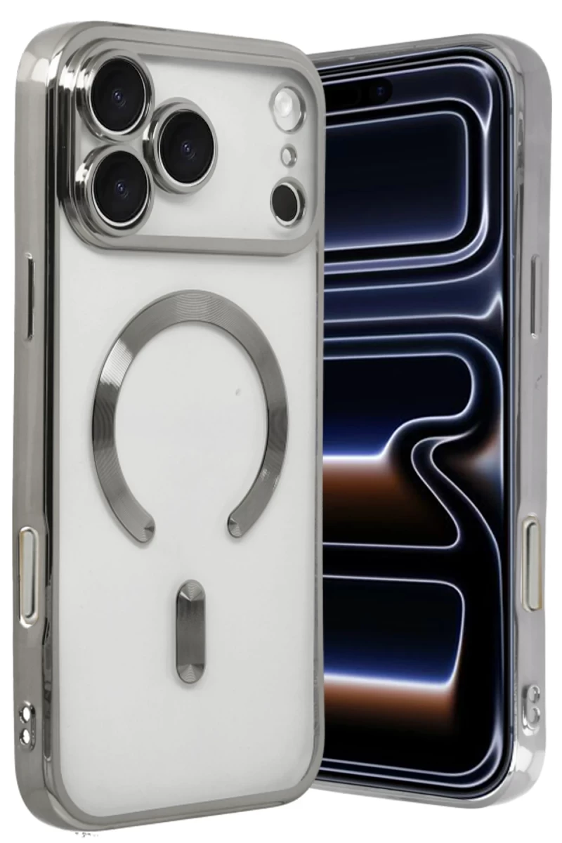 Apple iPhone 17 Pro Uyumlu Kross Magneticsafe Kapak - Gümüş