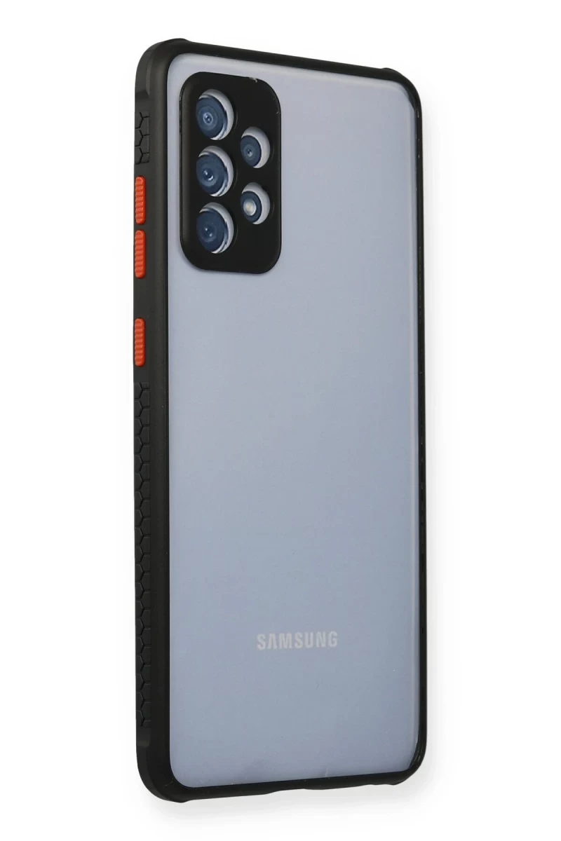 Samsung Galaxy A72 Uyumlu Kılıf Miami Şeffaf Silikon - Siyah