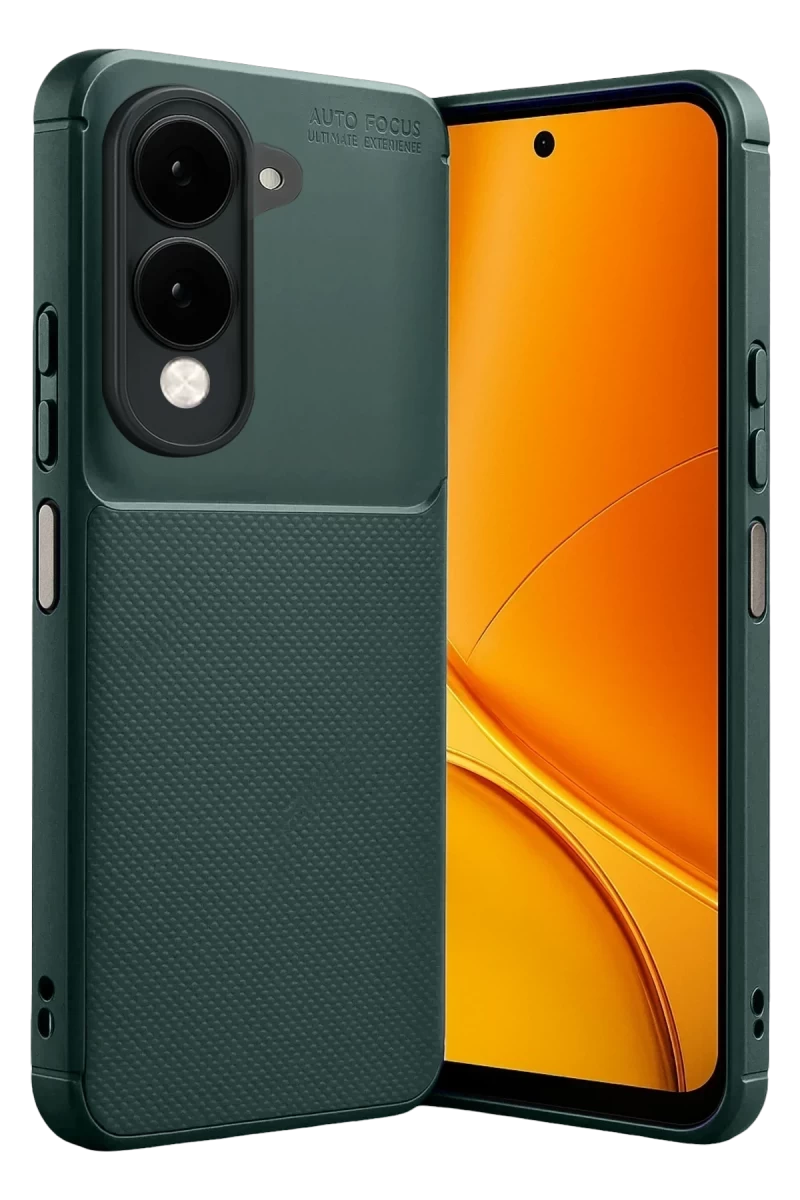 Vivo Y29S Uyumlu Auto Focus Karbon Kapak - Koyu Yeşil