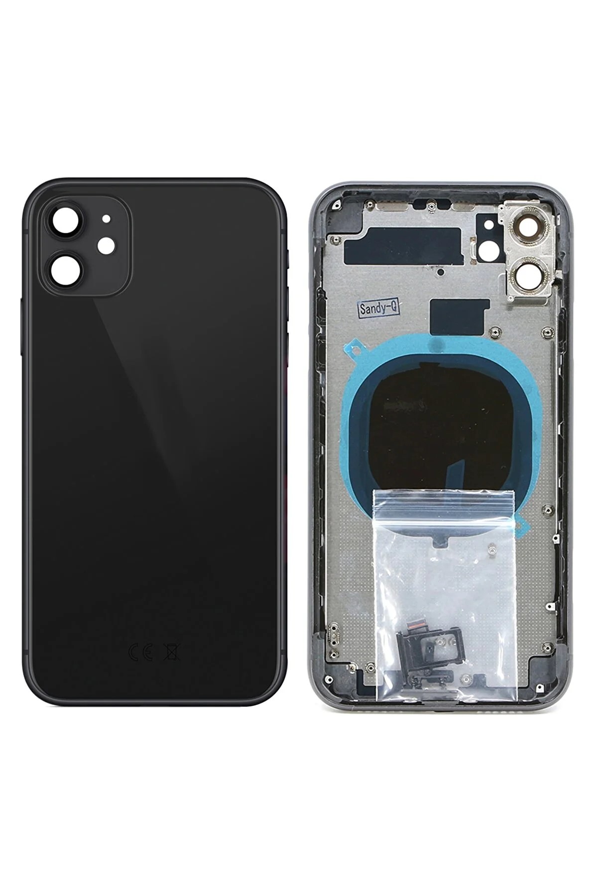 Iphone 11 Uyumlu Boş Kasa + Kapak Siyah