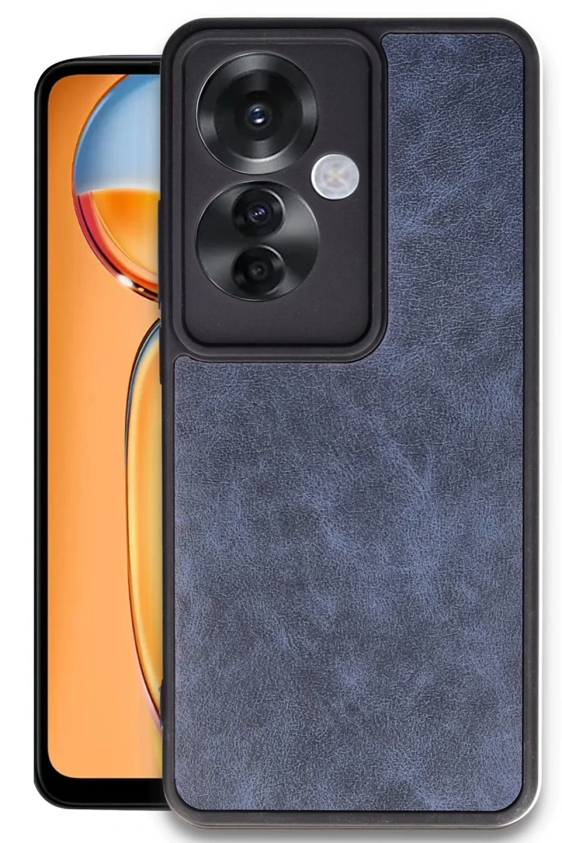 Oppo Reno 11F Uyumlu Kılıf Aras Deri Kapak - Lacivert