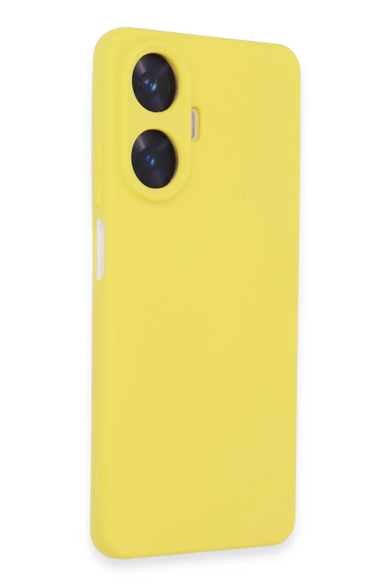 Realme C55 Uyumlu Kılıf Nano içi Kadife Silikon - Sarı